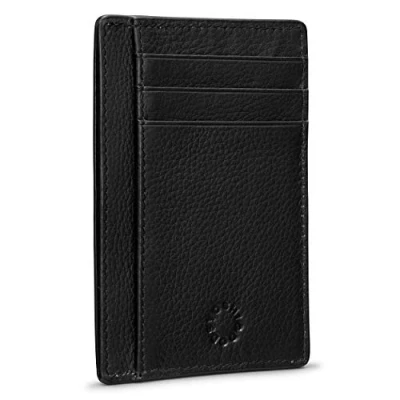 Image of Yoshi Mens Wallet (Black), Slim RFID Blocking Minimalist Credit Card Holder with ID Window, Holds Cards and Bank Notes, Womens