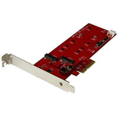 Image of StarTech.com 2x M.2 SATA SSD Controller Card PCIe PCI Express III NGFF Adapter (PEX2M2)
