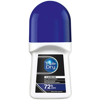 Image of Triple Dry Carbon Antiperspirant Roll On, Deodorant Against Heavy Sweating, with Activated for 72 Hour Safe Protection, Antibacterial Antiperspirant, 50 ml