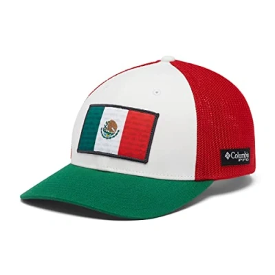 Image of Columbia Unisex&#039;s PFG Mesh Ball Cap High, White/Mexico Fish Flag, X Large