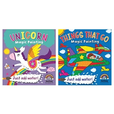 Image of Anila&#039;s Children&#039;s Magic Paint with Water Books, Unicorn &amp; Things That Go Set of 2