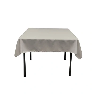 Image of LA Linen Polyester Poplin Square Tablecloth, 52 by Inch, Dark Teal, 132 x 0.04 cm