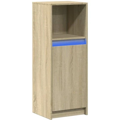 Image of vidaXL Sideboard with LED Sonoma Oak 38x34x100 cm Engineered Wood