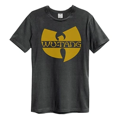 Image of Amplified Unisex Adult Wu Tang Clan Logo T Shirt (XS) (Charcoal/Yellow)
