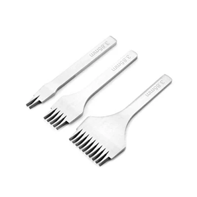 Image of Diamond Lacing Stitching Chisel Set 2.7mm/ 3.0mm/ 3.38mm/ 3.85mm 2/5/10 Punch Prong Tool White Steel(3.85mm)