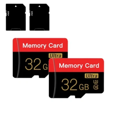 Image of 2 Pack Micro SD Card 32GB with Adapter High Speed Memory for Tablet,Camera,Drone(Red Balck 32GB)