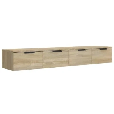 Image of vidaXL Wall Cabinets in Sophisticated Sonoma Oak Moisture Resistant Engineered Wood Construction Mounted Storage Solution Modern Decor for Living Room