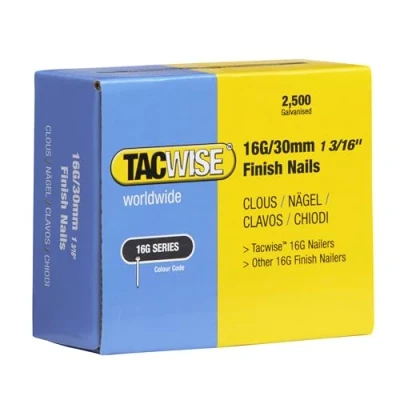 Image of Tacwise 0293 Type 16G / 30 mm Galvanised Finish Nails, Pack of 2500