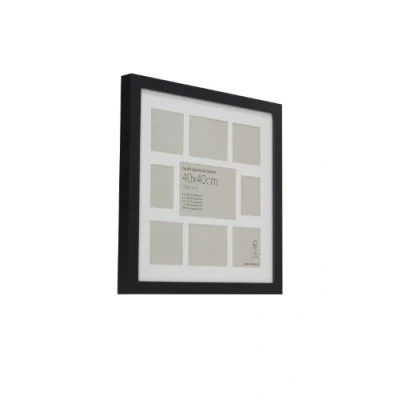 Image of 44 x 44cm Black Multi Aperture Picture Photo Frame