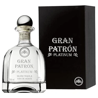 Image of Gran PATRÓN Platinum Ultra Premium Tequila, Made from the Finest 100% Weber Blue Agave, Handcrafted in Small Batches Mexico, 40% ABV, 70cl / 700ml