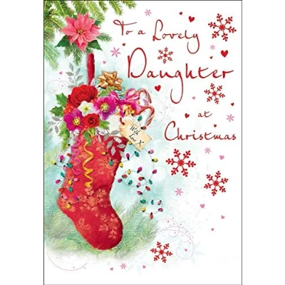 Image of Piccadilly Greetings Regal Publishing Traditional Christmas Card Daughter 9 x 6 inches C85290