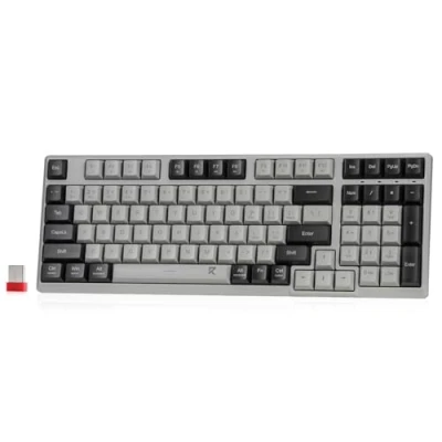 Image of Redragon BK7114 Low Profile Wireless Computer Keyboard, 98 Keys Slim Office PC Scissors Mechanism Keyboard w/ 2.4G BT Connection, Tactile Quiet Keystroke, Mixed Color Keycaps