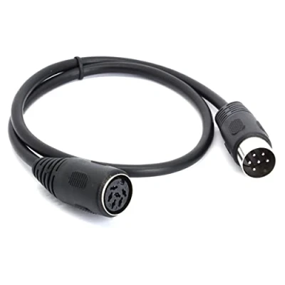 Image of HTGuoji Midi Din 6 Pin Plug Connector Extension Cable, Male to Female AV Adapter Audio Socket for Digital (50 CM)