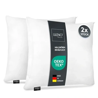 Image of LILENO HOME Microfibre Cushion 45 x cm [Set of 2] Washable up to 95 Degrees with Zip Pillow as Filling for Bed or Decorative Sofa &amp;