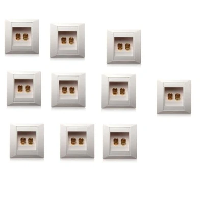 Image of Evenden 10x Wall Socket Connection Box Port with 2 Sockets for Banana Plugs Speaker