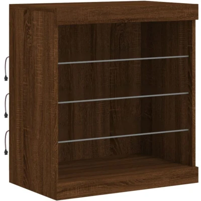 Image of vidaXL Sideboard with LED Lights Brown Oak 60.5x37x67 cm
