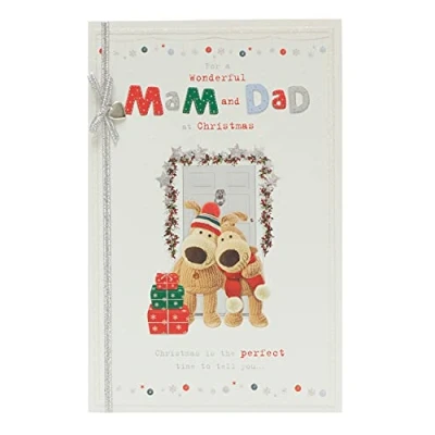 Image of UK Greetings,Multi,644466 Mam and Dad Christmas Card for Boofle Parents from Child