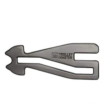 Image of FABACH Black Trolley Master Shopping Remover for All Trolleys Opens Front Loader and Side Drawer Systems Removable Token Chip Keyring Made of Metal