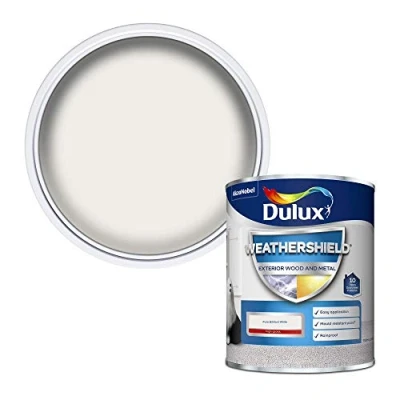 Image of Dulux Weather Shield Exterior High Gloss Paint, 750 ml Pure Brilliant White