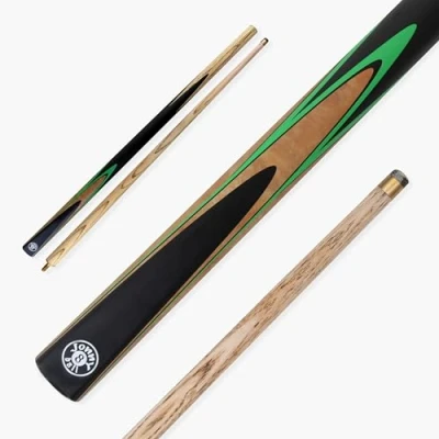 Image of Jonny 8 Ball VANQUISH 42 Inch 2 Piece Centre Jointed Junior Kids Snooker Pool Cue 10mm Tip (Green)