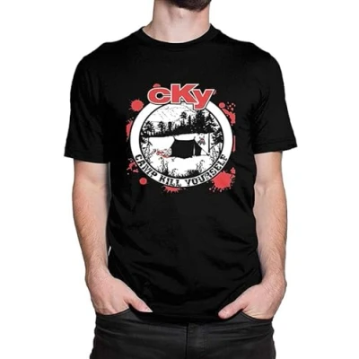 Image of CKY Crew Neck Short Sleeve Men T Shirt Size S Black
