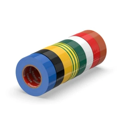 Image of ERKO electrical insulation tape Multicolor 19mm x 20m 8 pack for wires, High flexibility, adhesive strength tape, sealing Strong PVC