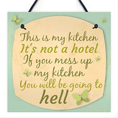 Image of RED OCEAN Shabby Chic Humorous This Is My Kitchen Plaque Sign Vintage/Retro Wall Gifts