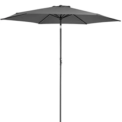 Image of Kingsleeve® 3m Garden Parasol with Cover UV 80+ Protection 300cm Patio Umbrella Crank Handle And Tilt Large Sun Shade Canopy Shelter Terrace Deck Lawn Outdoor Anthracite