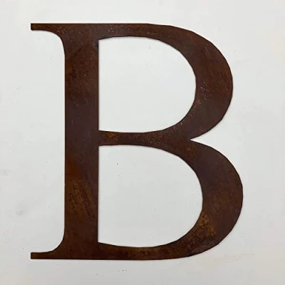 Image of Classic 12&quot; Tall Rusty Metal Letters, Personalised Signs And Gifts For The Home Garden Presents (Classic B)
