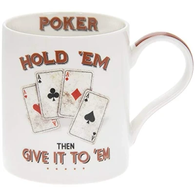 Image of The Leonardo Collection LP94099 Ceramic Mug Poker 1 Piece 10 oz Accessory, Multicolored