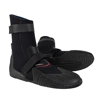 Image of ONeill Heat 5mm Round Toe Wetsuit Boot Boots Black Unisex Anti flush shin strap. Torsion control forefoot Footwear Size 7