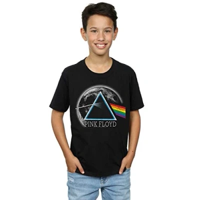 Image of Pink Floyd Boys Dark Side of The Moon Distressed T Shirt Black 3 4 Years