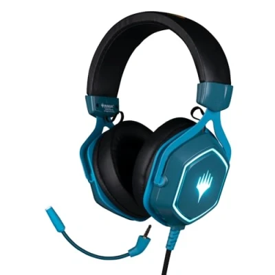 Image of Konix Magic The Gathering Gaming Headset für PC 50 mm Lautsprecher Abnehmbares Mikrofon 2 m USB Kabel Hintergrundbeleuchtung Blau