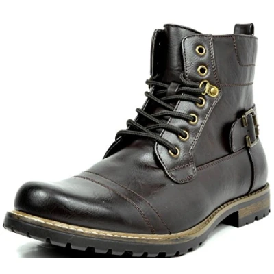 Image of Bruno Marc Men&#039;s Boots Classic for Men,Size 9,Dark/Brown,Philly 5
