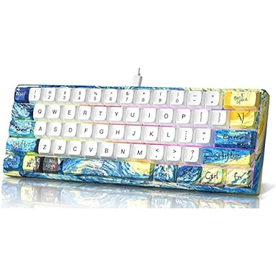 Image of MIHIYIRY Mechanical Gaming Keyboard,60% Keyboard,61 Keys Wired RGB LED Backlit Compact Keyboard only for Windows/Mac