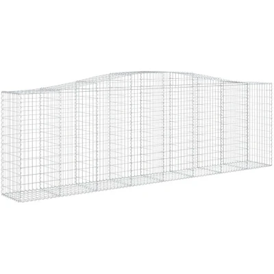 Image of Vidaxl Arched Gabion Baskets 8 pcs 400x50x120/140 cm Galvanised Iron