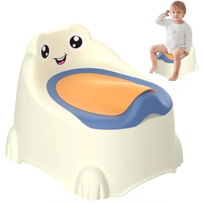 Image of Potty Training Toddler Toilet, Baby Chair Toilet Seat for Kids Boys Girls Toddlers with Splash Guard Non Slip Removable Bowl Ages 1 6 Childrens(Blue)