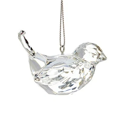 Image of Gisela Graham Crystal Glass Effect Bird Hanging Christmas Decoration
