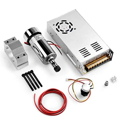 Image of Genmitsu Air Cooled 300W Brush DC Spindle Motor with 0 48V Output Adjustable Switching Power Supply, 52mm Clamp &amp; ER11 Collet, ideal for CNC Machining