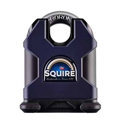 Image of Henry Squire SS65CS Stronghold 6 Pin S Cylinder Closed Shackle Steel Padlock, 65 mm (Length), Black/Blue