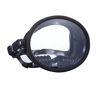 Image of LANCHEN Classic Oval Dive Mask Silicone Comfort Fit Fog Free Tempered Glass Lens Snorkeling &amp; Spearfishing Retro Single