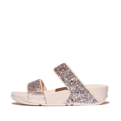 Image of Fitflop Women&#039;s LULU Multi Tonal Glitter Slides Sandal, Pink, 8 UK