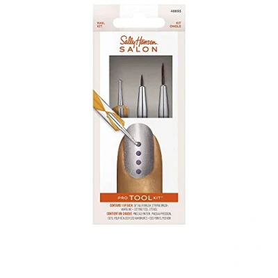 Image of Sally Hansen Nail Salon Pro Tool Kit, 0.32 Oz, Art Tools, Dotting Tool, Easy to Use, Detailer Brush, Stripping Marbling and