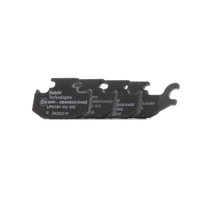Image of 410607103R, 410607828R Brake pad set DELPHI LP3191 not prepared for wear indicator with anti squeak plate accessories RENAULT: Twizy