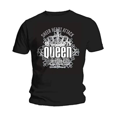 Image of Queen Men&#039;s Sheer Heart Attack Short Sleeve T Shirt, Black, Medium