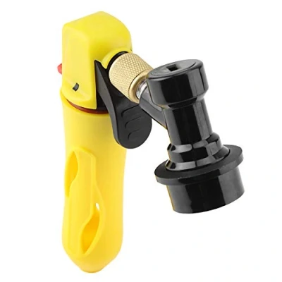 Image of TOPINCN Keg Charger Homebrew Co2 Injector Portable Beer Dispenser Chargers Handheld Barrel Inflation Valve Home Brewed(Yellow)