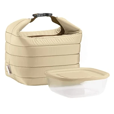 Image of Guzzini On The Go, Thermal Bag Set with Freshness Container Clay, 22 x 18 h22 cm, 19.6 h7 1400 cc 03295079