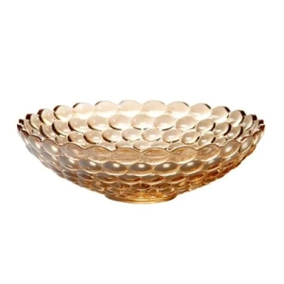 Image of JUNYFFF Large Glass Crystal Fruit Bowl Candy Serving Decorative Home/Office Multipurpose Tray Eco Friendly Bowl, 30Cm,D