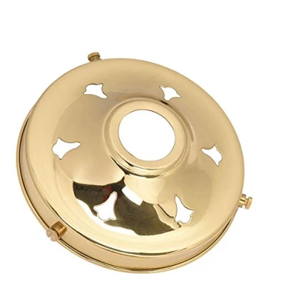 Image of ElekTek Glass Lamp Shade Gallery Fitting for B22 Ring Bulb Holders 4.25 Inch Brass