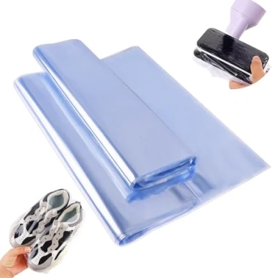 Image of 100Pcs 18x14in/45x35cm Large Heat Shrink Wrap Bags PVC Clear Film Bag Seal Transparent resistant Ductile High Shrinkage Packaging for Shoes Storing Household Items